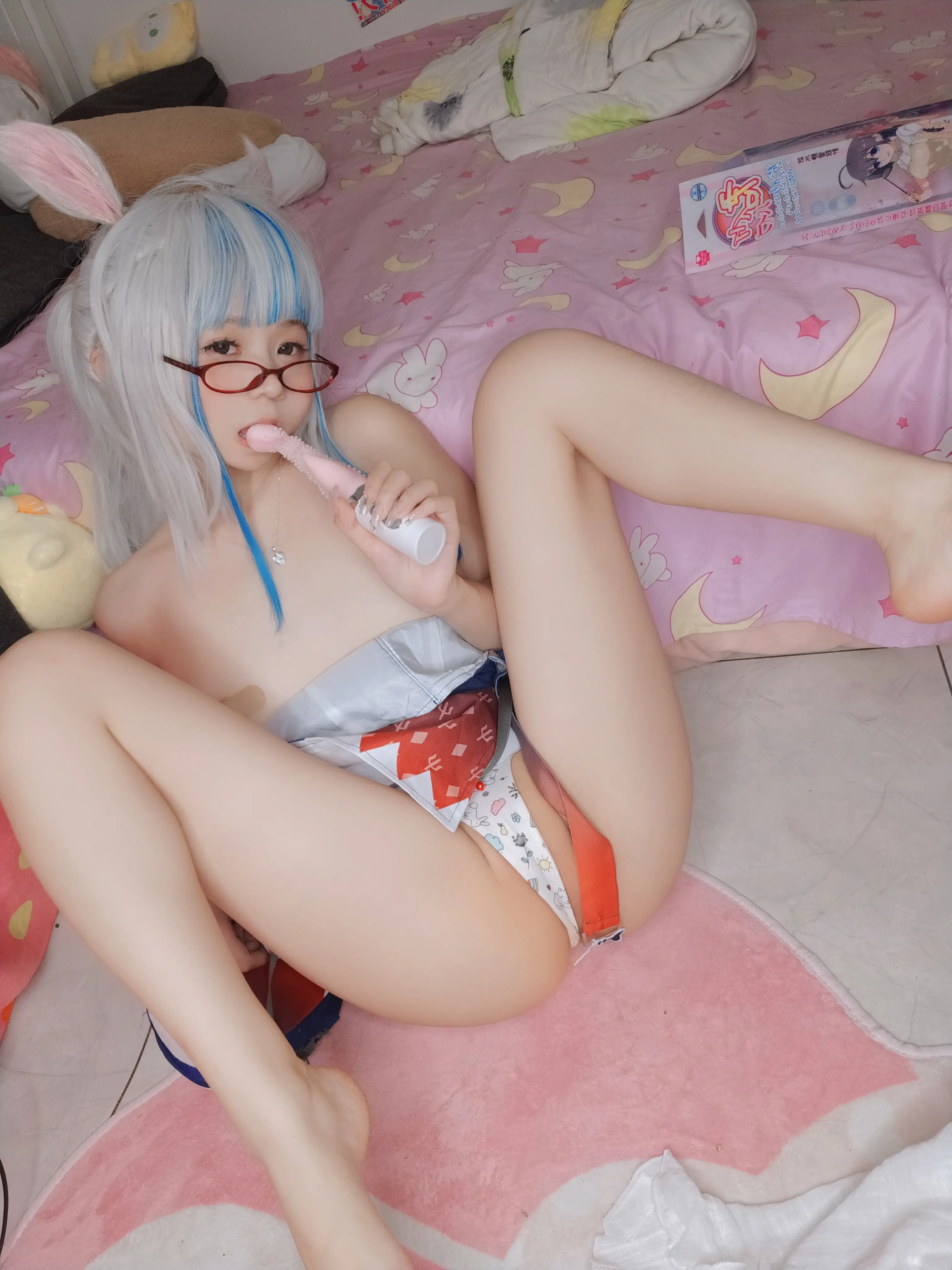 YaoYaoQwQ cute Gawr Gura costume cosplay shoot